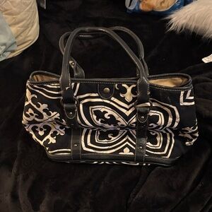 Black and White Patterned Women's Bag